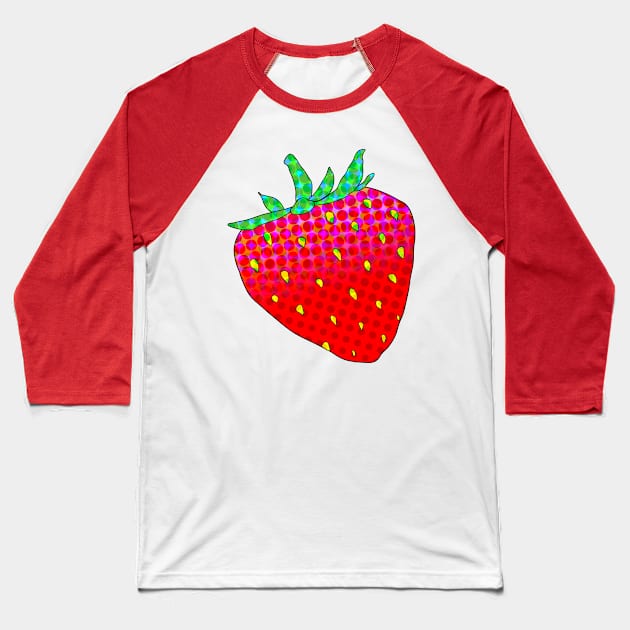 Trippy Strawberry Variation 3 Baseball T-Shirt by lolosenese